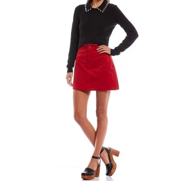 COPPER Key High-Rise Velveteen Mini Skirt Size Large Juniors Size 9 - 11 NWT - Picture 3 of 10